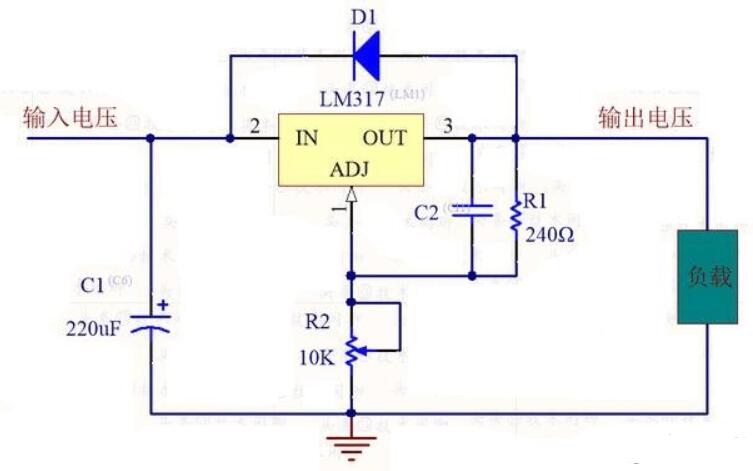 LM317可调电压输出电路