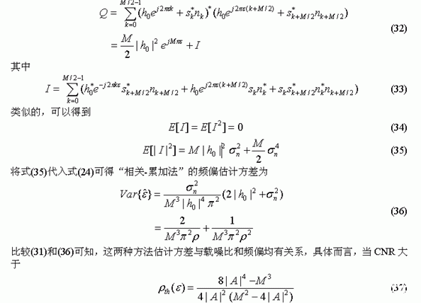 两种频偏估计算法的性能比较