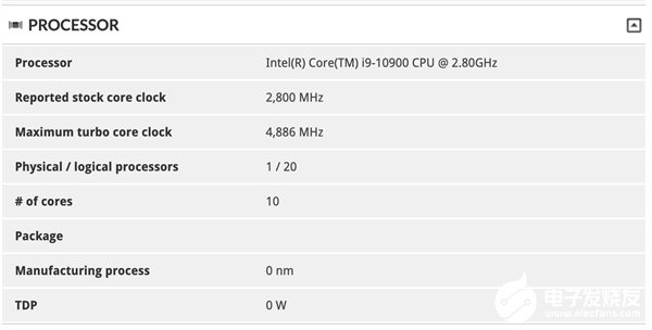 Intel十代酷睿i9-10900有10核心20线程