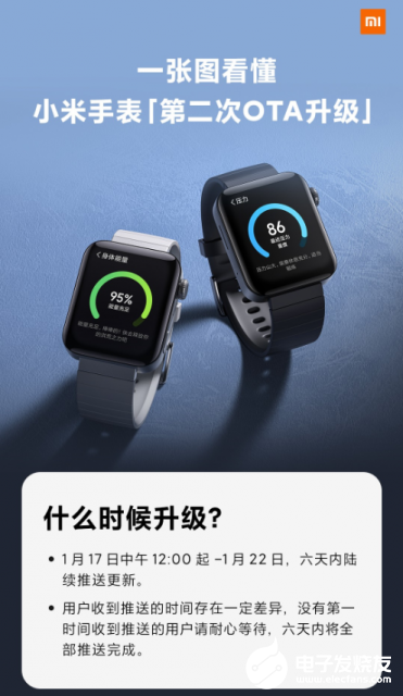小米手表再次升级:主要聚焦在运动算法和续航能力方面