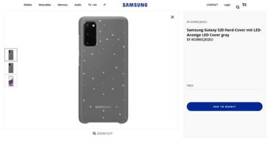三星Galaxy S20官方LED保护壳曝光,证实采用凸起式后置相机模块