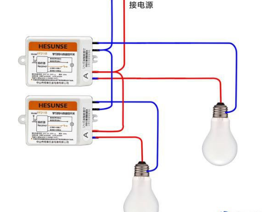 火线和零线各一条怎么安装两路灯