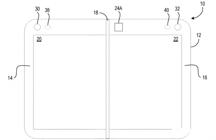 微软新专利配备四个摄像头的折叠屏