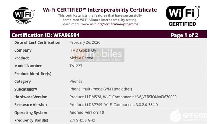 三款诺基亚新机现身认证,均支持双频Wi-Fi