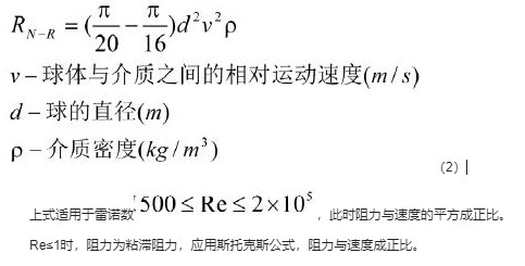 雷廷智根据牛顿理论推导出球体在理想流体中运动的阻力公式,后经修正