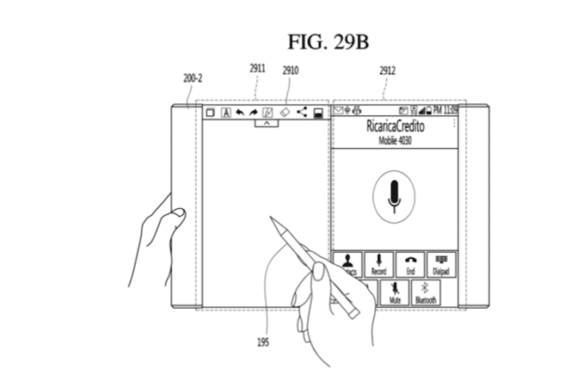 LG可卷屏的手機專利，可以同時打電話和用手寫筆寫字