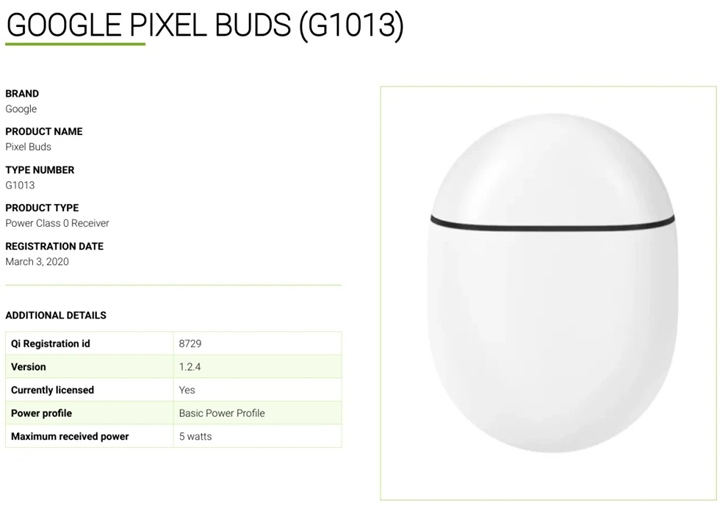 谷歌Pixel Buds 2的Qi無線充電認證通...