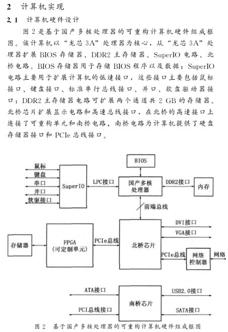 基于國產龍芯3A處理器和FPGA器件實現(xiàn)可重構計算機的設計