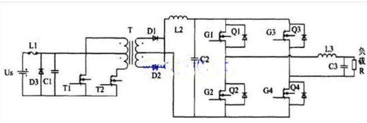 器升压,整流,滤波后变成高压直流,再经操控电路驱动逆变成工频沟通