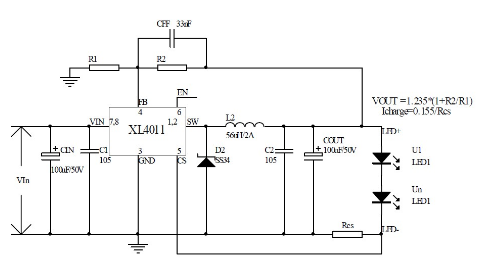 基于xl4011芯片的降压型led驱动电源设计方案