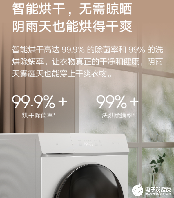 小米即将推出一款可支持智能语音控制功能的米家互联网洗烘一体机1C