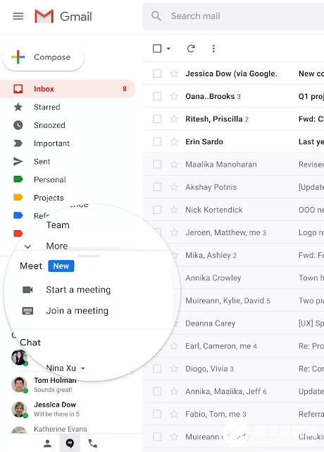 谷歌视频会议服务meet加入gmail 并在未来提供16人同时通信服务
