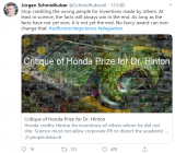 计算机科学家Jürgen直指Hinton不应获2...