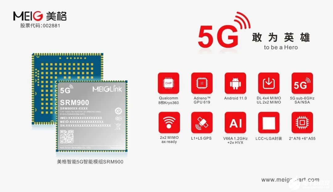 美格智能推出5G智能模组SRM900系列产品，采用高通5G SM6350平台设计