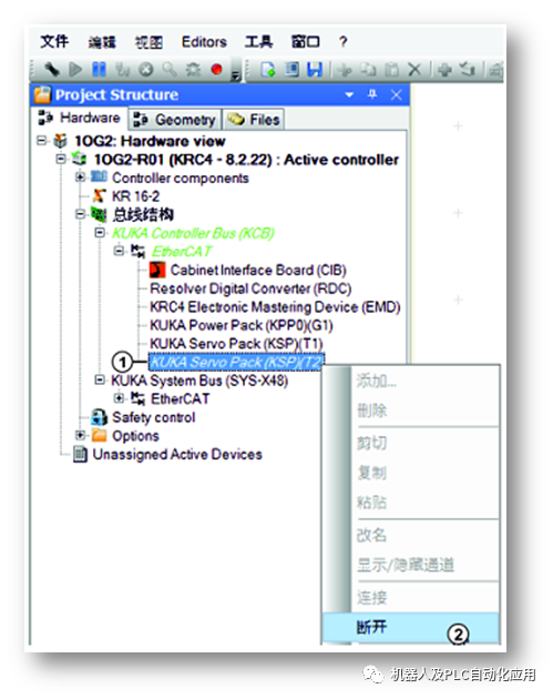 机器人通过哪个端口将 WorkVisual PC 连接到控制系统上？