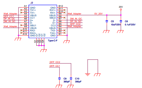 type-c hub接口的电路原理图免费下载