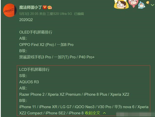 分析几款顶级LCD屏手机的优缺点及总结