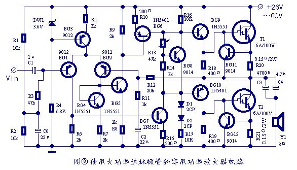 用分立元件设计制作功率放大器(大学生本科功放电路实验)