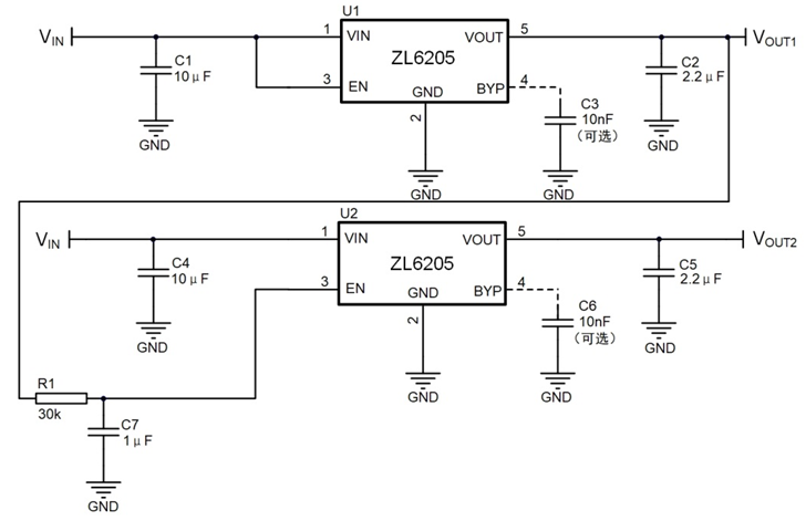 基于ZL6205的快速放电电路EN脚应用