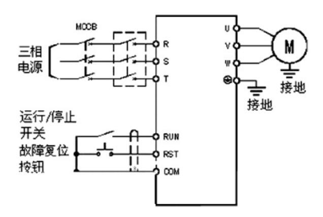 三款變頻器與電機的接線圖