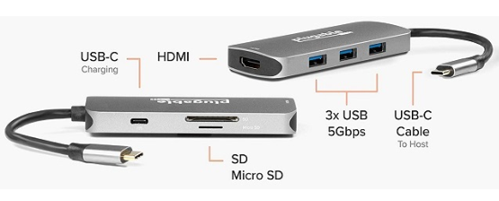 Plugable 推七合一USB-C适配器,兼容...