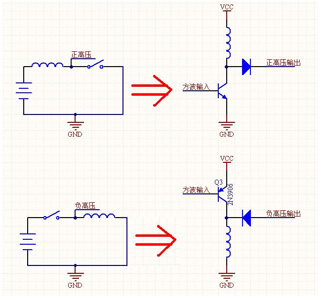 电感式升压/降压的原理图 正/负压发生器的“最小系统”电路图