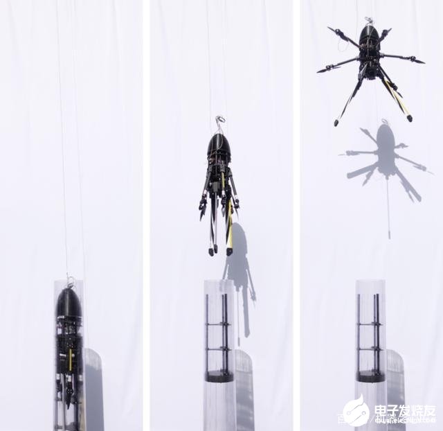 弹道发射六旋翼飞行器无需固定起飞坪,可进行发射展开飞行