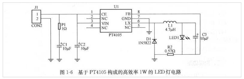 降压转换器PT4105的特性_引脚功能_驱动电路