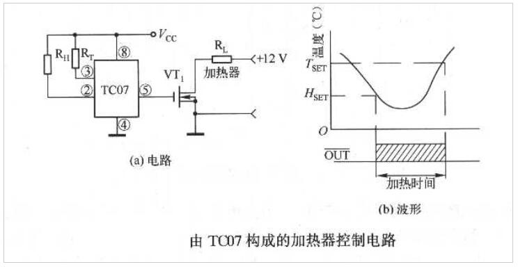 温度传感器TC07构成的加热器控制电路