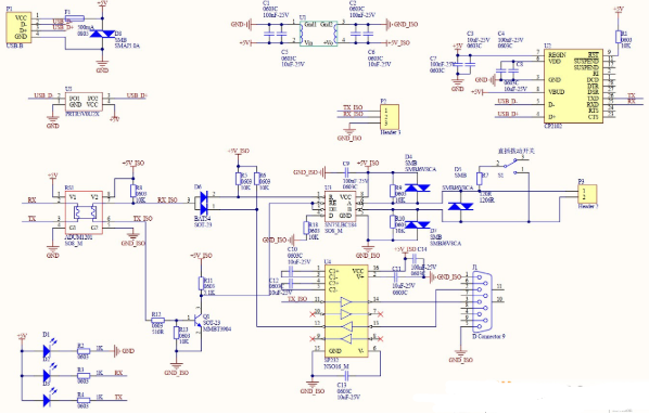 usb转485/232/tll三类通用型转换器电路设计