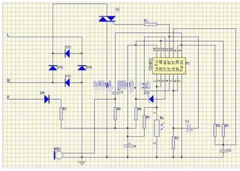 声光控延时开关的电路原理图-电子发烧友网