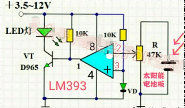 基于lm393的太阳能灯控制电路