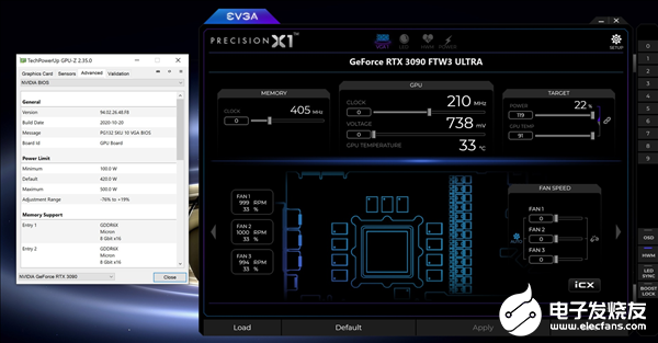 500W EVGA RTX 3090解锁限制:电...