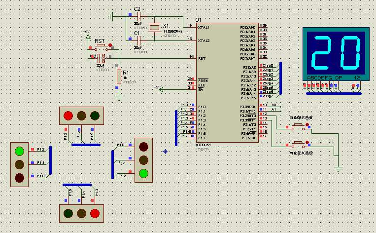 交通灯的pcb原理图免费下载-电子电路图,电子技术资料