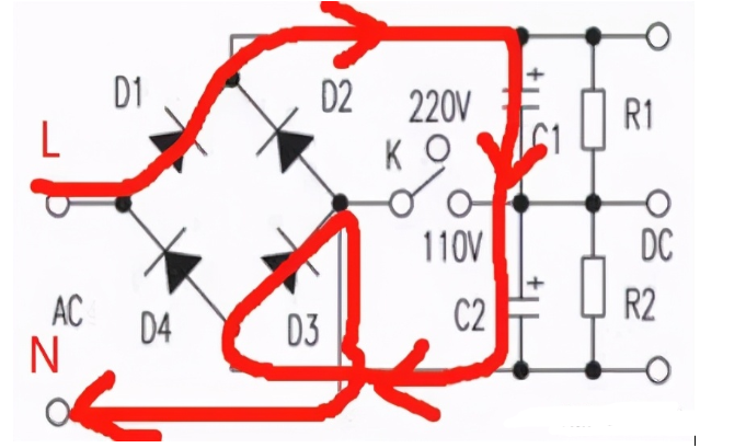 220v降压110v电路图,220v转110v简易降压 实现110v/220v两种不同电压转换的方法
