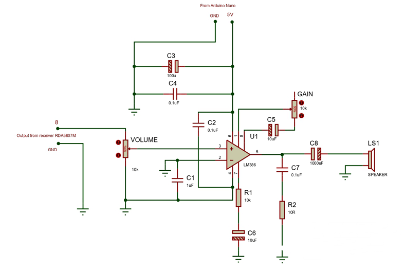 基于arduino rda5807 fm接收器的fm调频广播电路