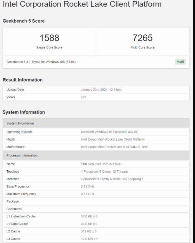 intel11代酷睿处理器i511500