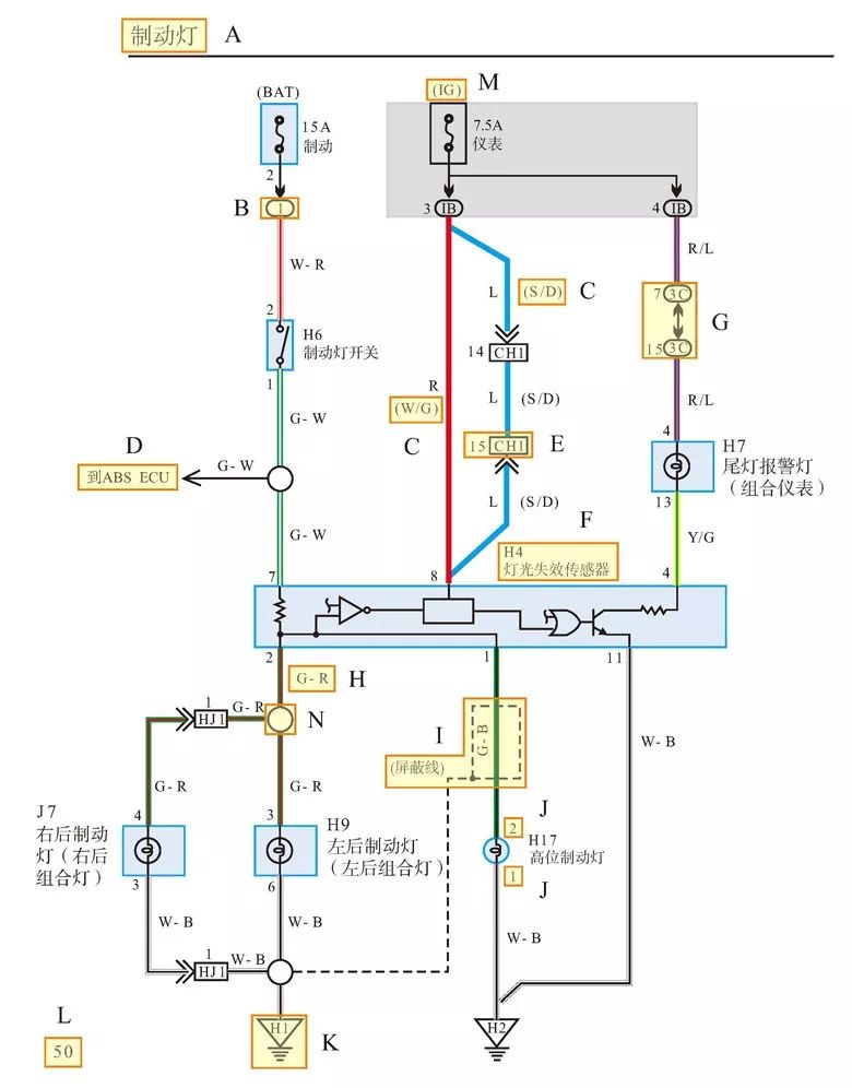 丰田汽车电路图识读说明