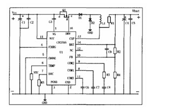 2设计电路cn3705 为降压模式锂电池充电芯片,具有恒流恒压充电方式.