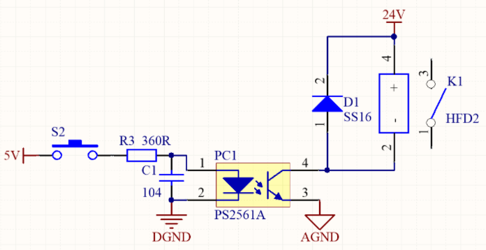 如图1为光耦控制继电器(小功率),为使光耦能有效驱动继电器,那么输出