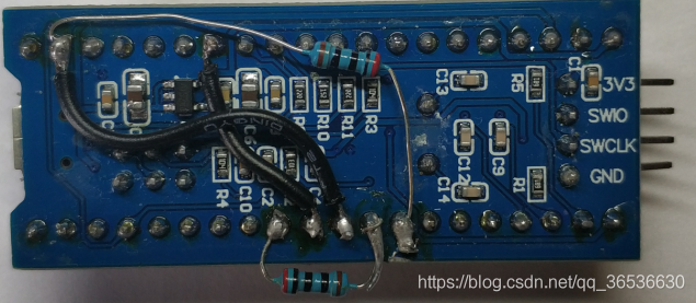 将stm32f103c8t6最小系统改造为jlink ob-电子电路图