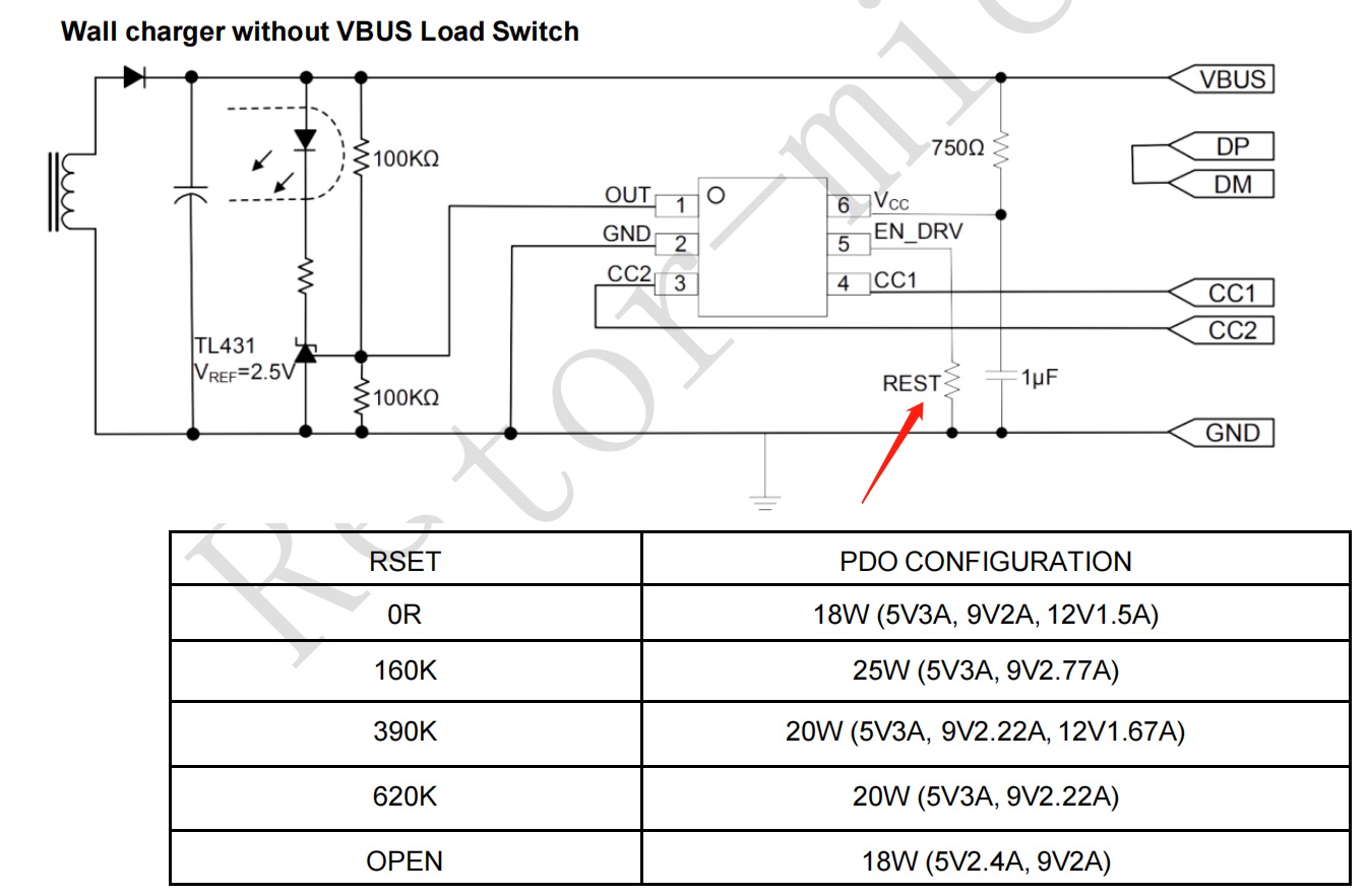 RM6602T 简易PD快充协议IC共用18W20W25W