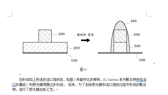 一種澆口蝕刻后的感光膜去除方法