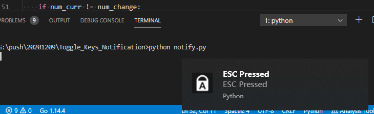 Python 制作按键触发Windows通知的脚本