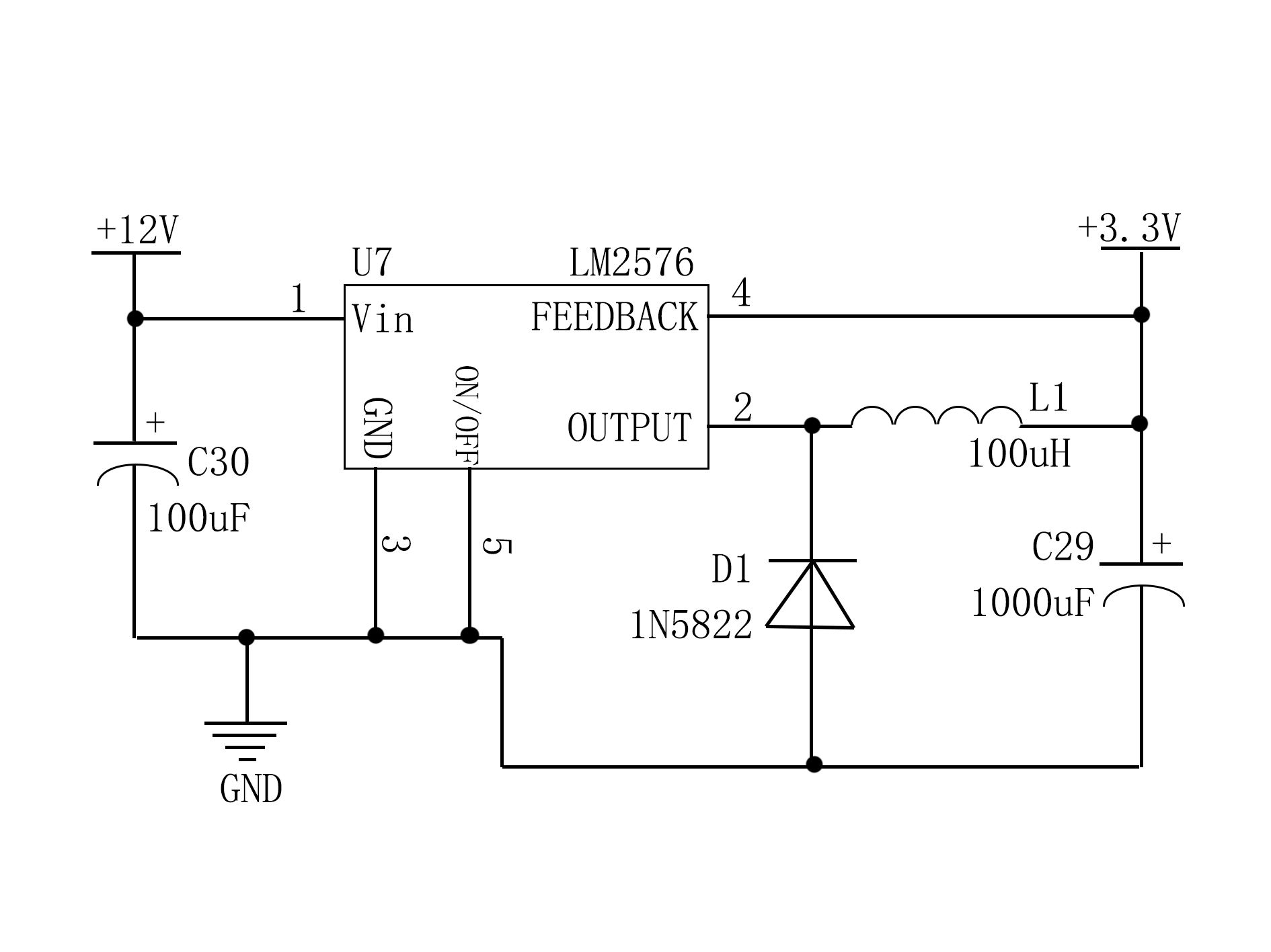 lm2576-3.3电路图图片