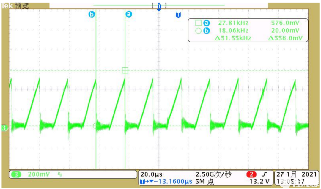 低壓 VAC90 時，SENSE 波形(出入 267SK)