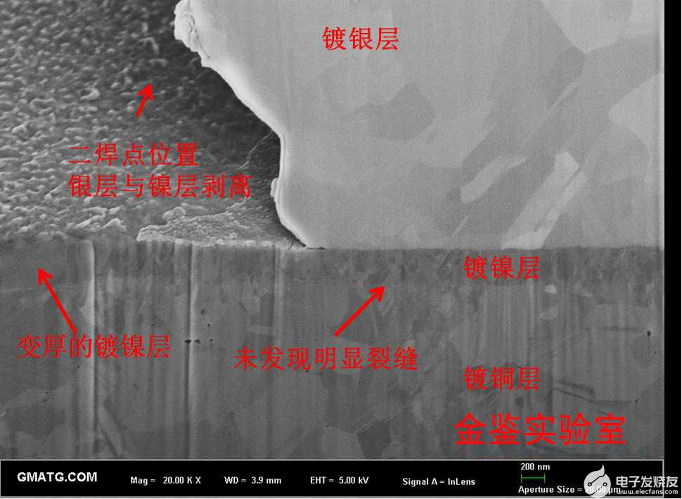 银线二焊键合点剥离失效分析