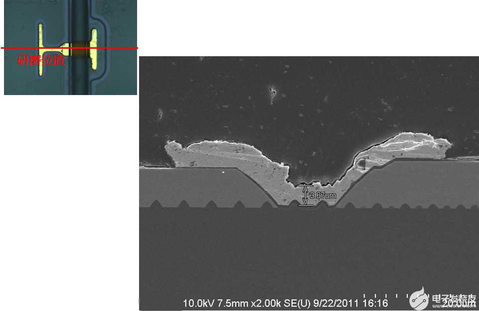 高壓LED橫截面結(jié)構(gòu)的觀察SEM失效分析