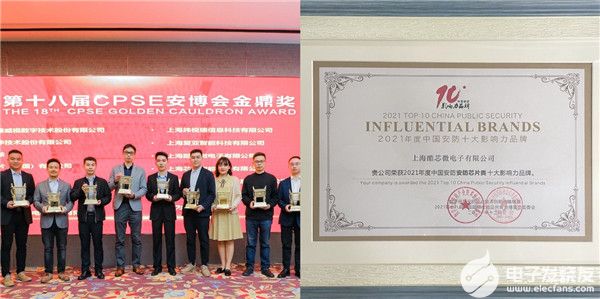 酷芯微電子獲2021安博會金鼎獎與中國安防十大影響力品牌殊榮