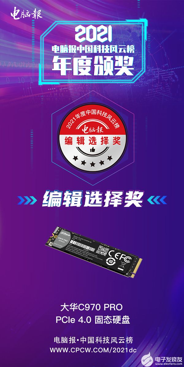 大华C970 PRO系列PCIe 4.0硬核SSD再斩一奖!